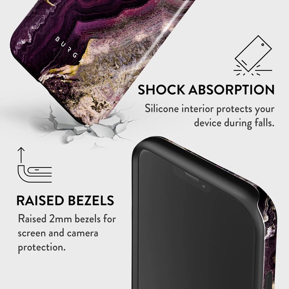 ❤️BURGA❤️Purple Skies Marble iPhone 12 Pro Phone Case - Tough - Picture 7 of 9